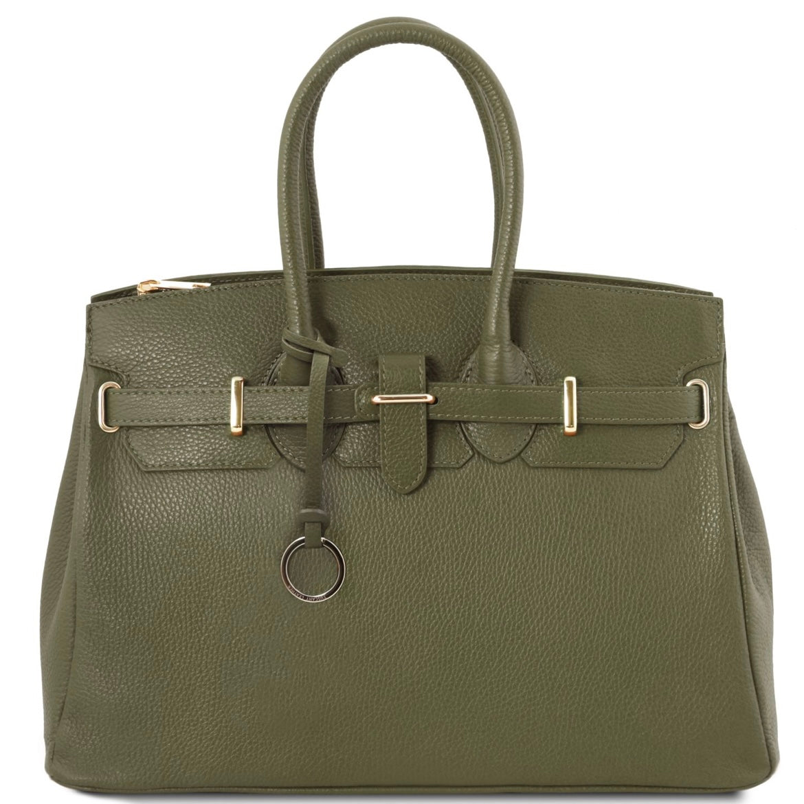 The Tropical Duchess Tuscany Leather TL Leather Handbag with Golden Hardware TL141529 in Forest Green