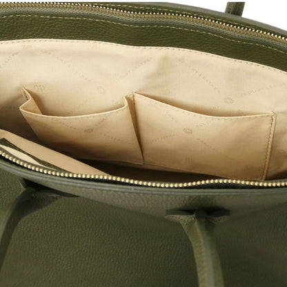 The Tropical Duchess Tuscany Leather TL Leather Handbag with Golden Hardware TL141529 in Forest Green